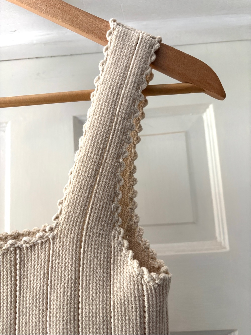 Reiss Dory Stitch Interest Square Neck Tank Vest Top Cream Size S - Picture 10 of 14